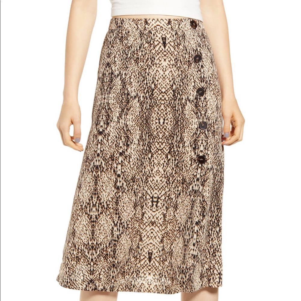 Snake printed midi skirt